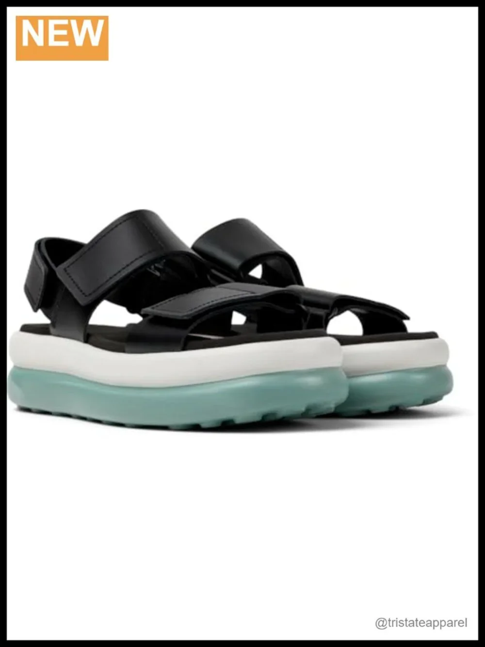 Platform 2-Strap Sandal Adjustable Hook & Loop Casual Open Toe